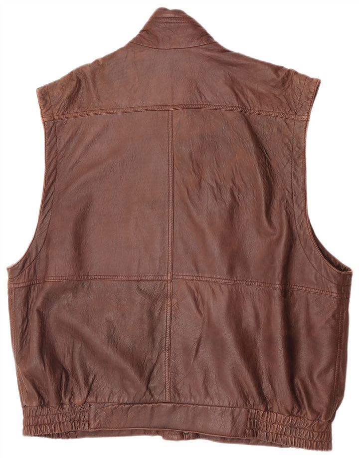 Forster Herre Læder Gilet EU 60 5XL Brun