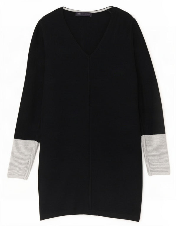 Marks & Spencer Dame Langærmet Jumper Kjole UK 6 XS Sort Colourblock