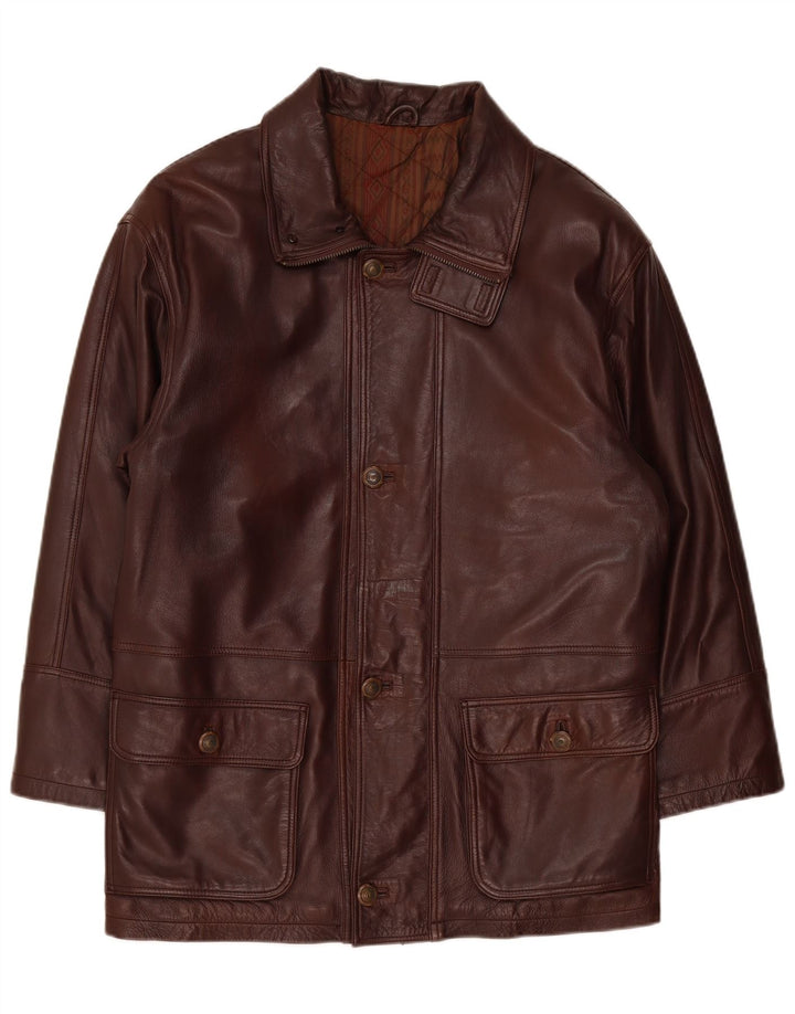Vintage herre læderfrakke UK 38 Medium Burgundy
