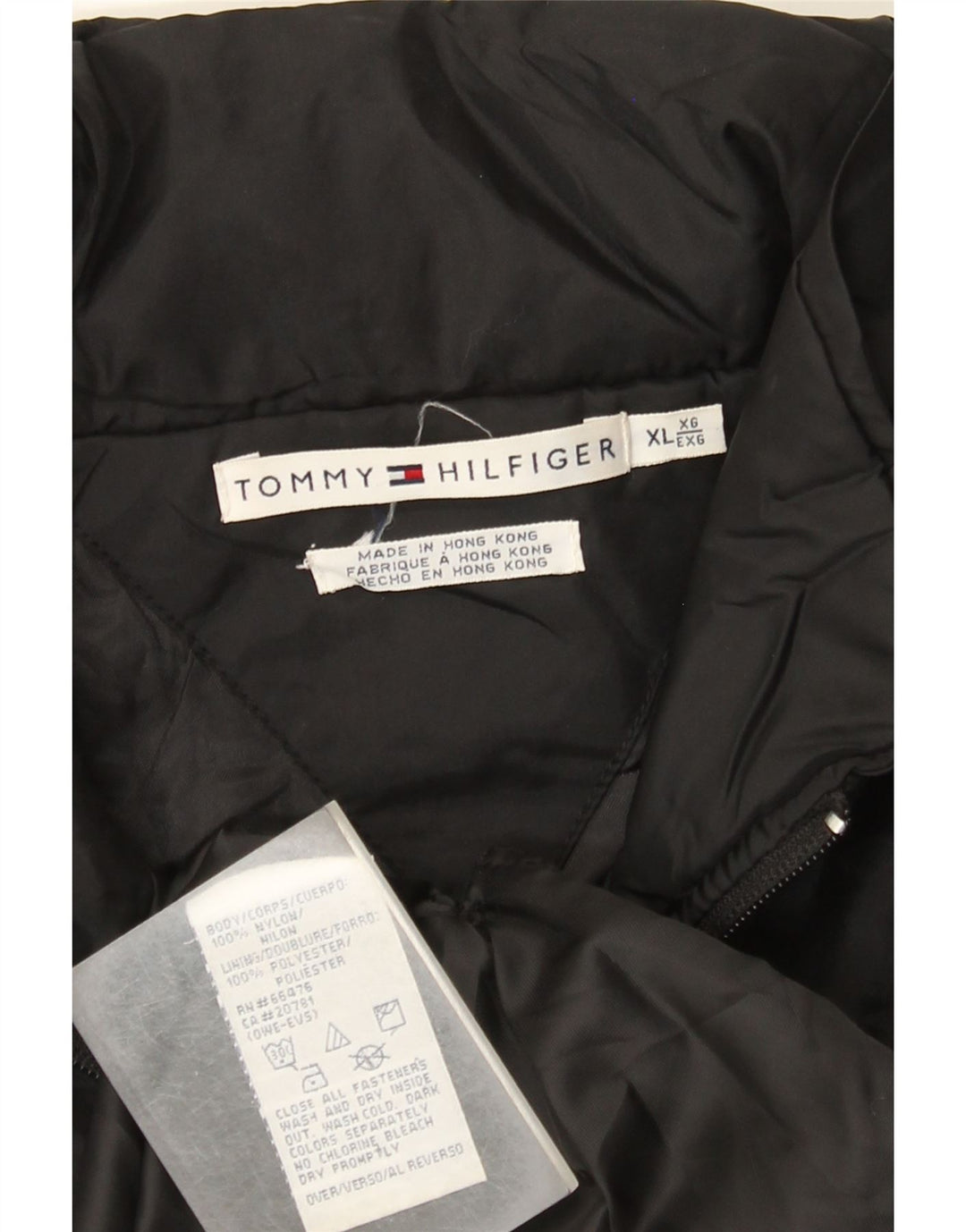 Tommy Hilfiger Dame Windbreaker Jacket UK 18 XL Sort Nylon