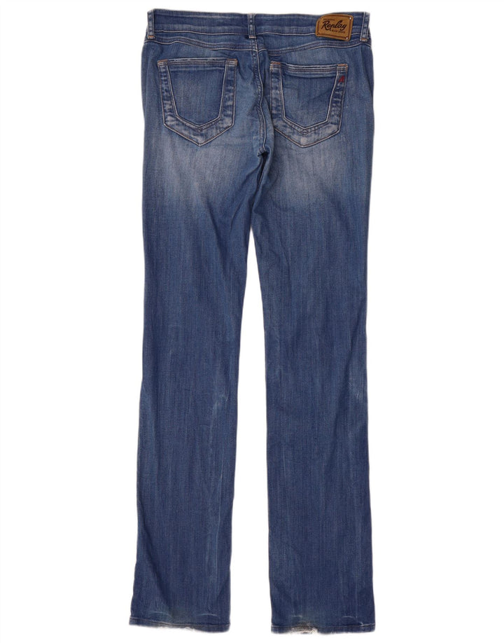 Replay Dame Slim Jeans W30 L34 Blå Bomuld