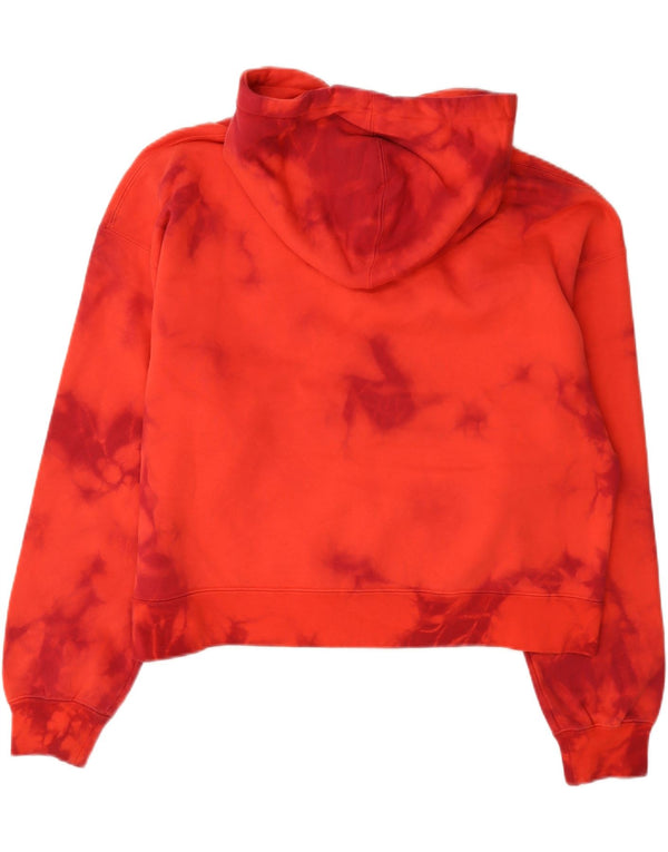 Jordan Dame Loose Fit Hoodie Jumper UK 10 Small Red Tie Dye Bomuld