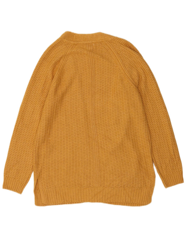 Fat Face Dame Oversized Open Cardigan Sweater UK 10 Small Yellow Acryl