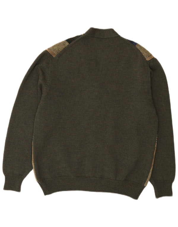 John Ashfield Mens Cricked Club Cardigan Sweater IT 48 Medium Green