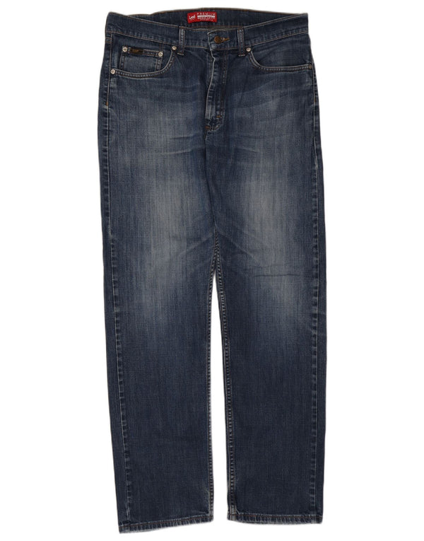 Lee Straight Jeans til mænd W34 L32 Marineblå bomuld