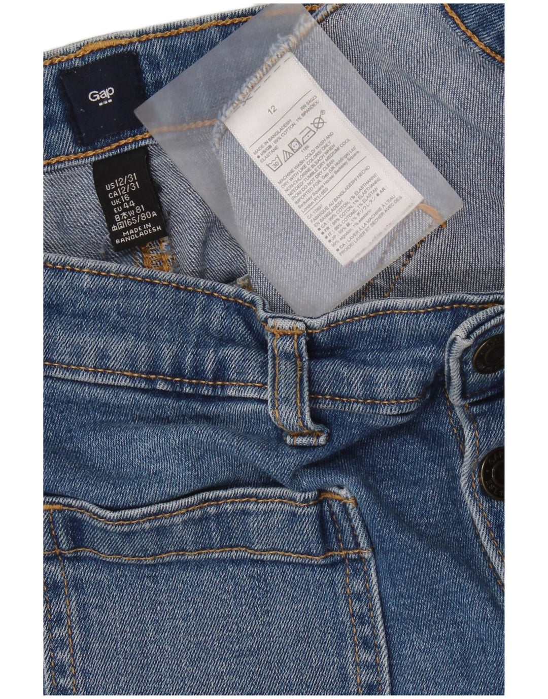 Gap Dame Mini Denim Nederdel UK 16 Large W34 Blue Cotton