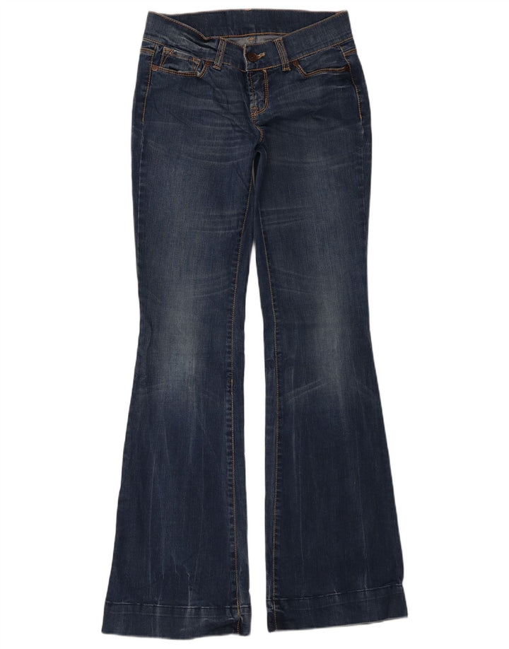 BENETTON Dame Flared Jeans IT 40 Small W28 L32 Blå Bomuld