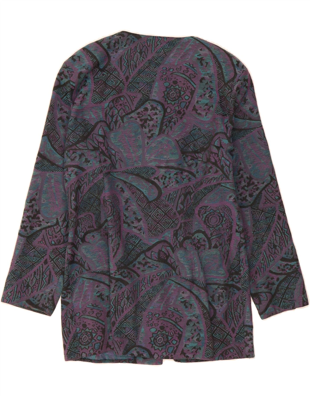 VINTAGE Womens Abstract Pattern 4 Button Blazer Jacket UK 12 Medium Purple Vintage Vintage and Second-Hand Vintage from Messina Hembry 