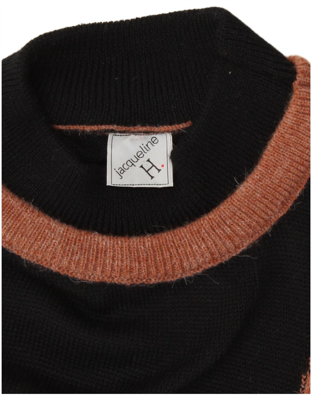 Vintage Dame Turtle Neck Jumper Sweater EU 40 Medium Black Retro