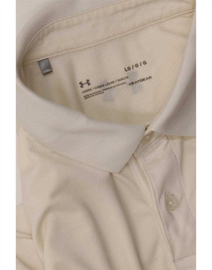 Under Armour Herre Heat Gear Polo Shirt Large White