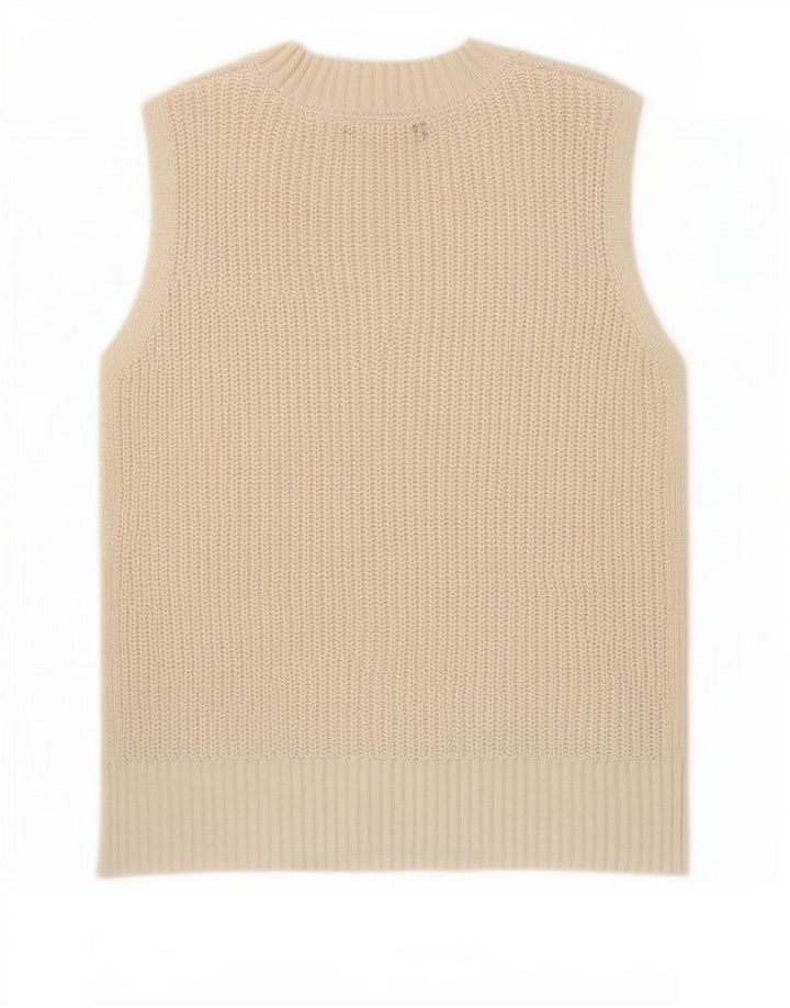 Marks & Spencer Dame Vest Tank Top UK 10 Small Off White Polyester