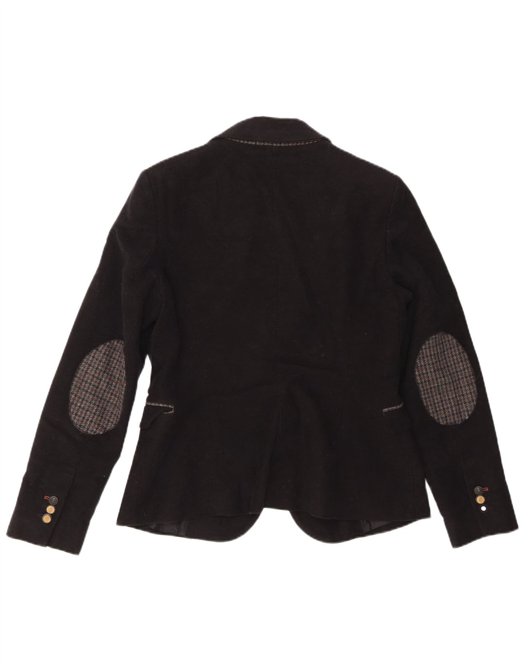 Zara Dame 1 Knap Blazer Jacket UK 14 Stor Sort Bomuld