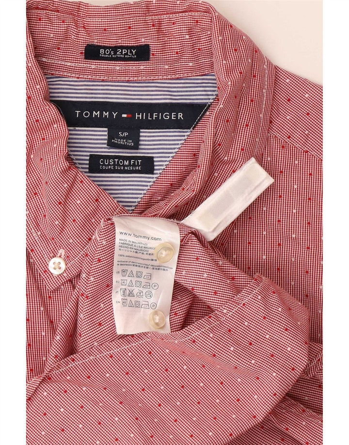 Tommy Hilfiger Herre Custom Fit skjorte Lille rød plettet bomuld