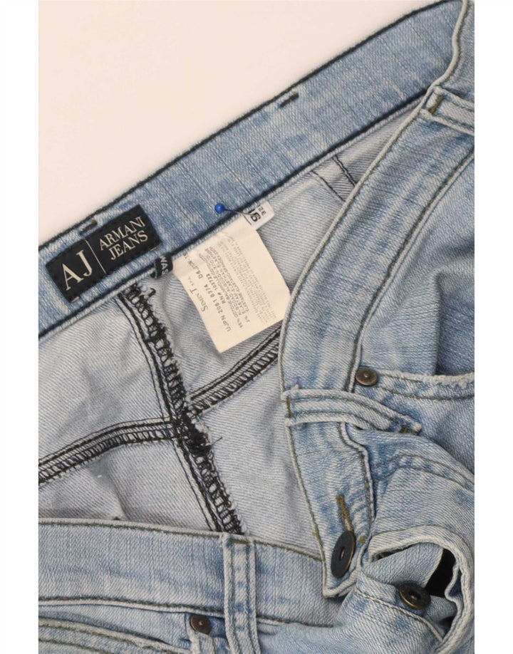 Armani Herre Graphic Straight Jeans W36 L33 Blå Bomuld
