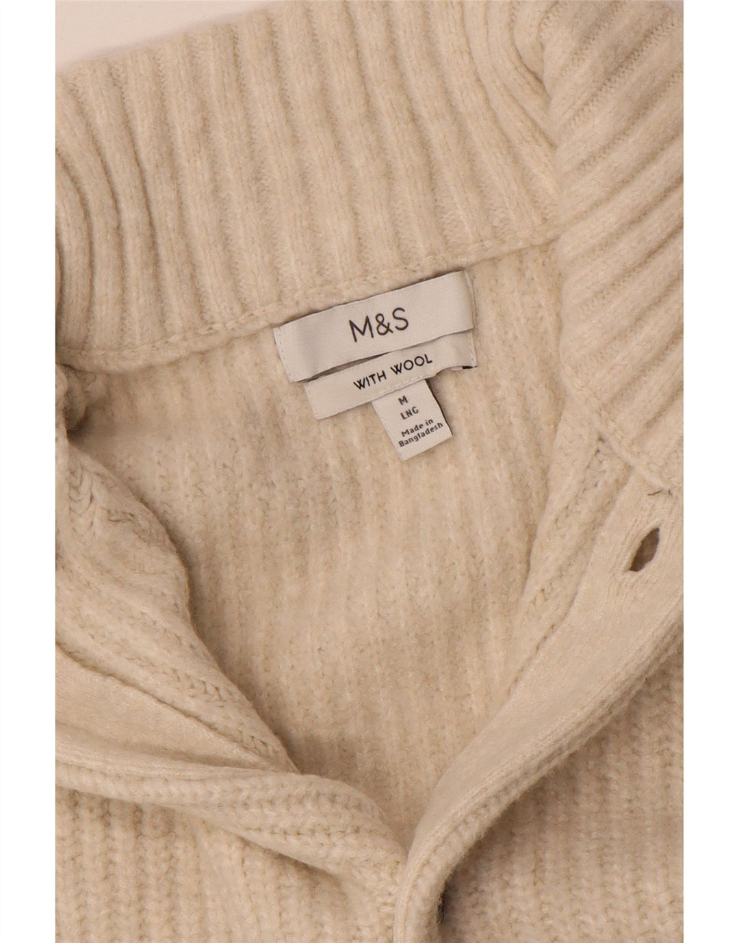 Marks & Spencer Herre cardigan sweater Medium Beige Uld