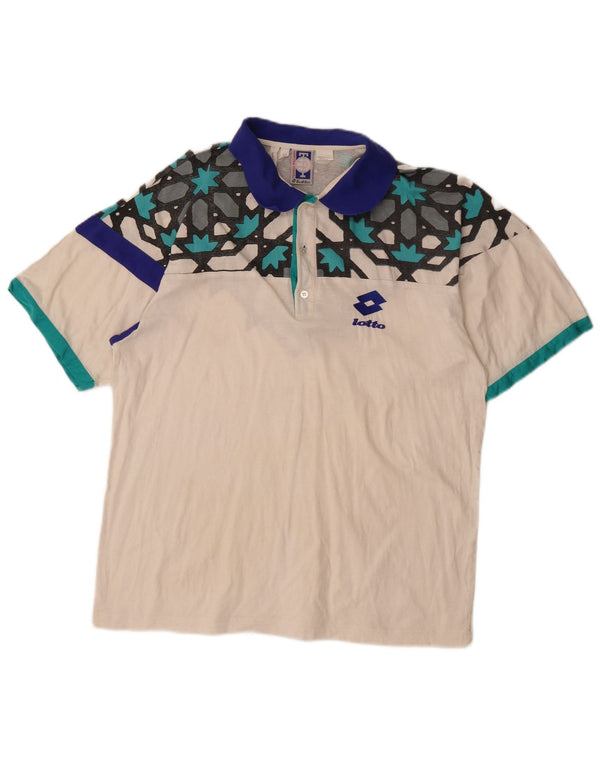 Lotto Herre poloshirt XL Hvid Geometrisk Bomuld