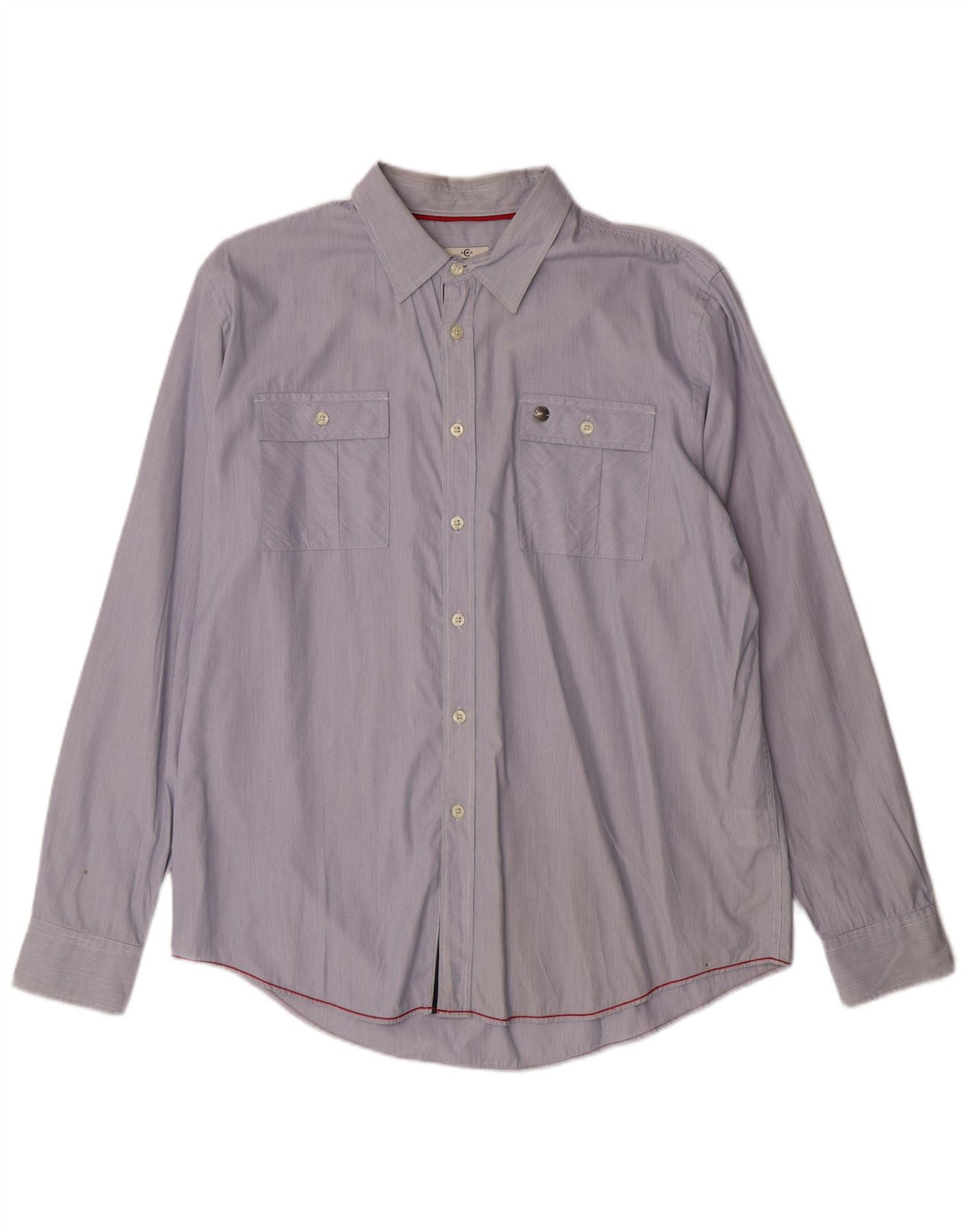 Cerruti 1881 herreskjorte XL blå nålestribet bomuld