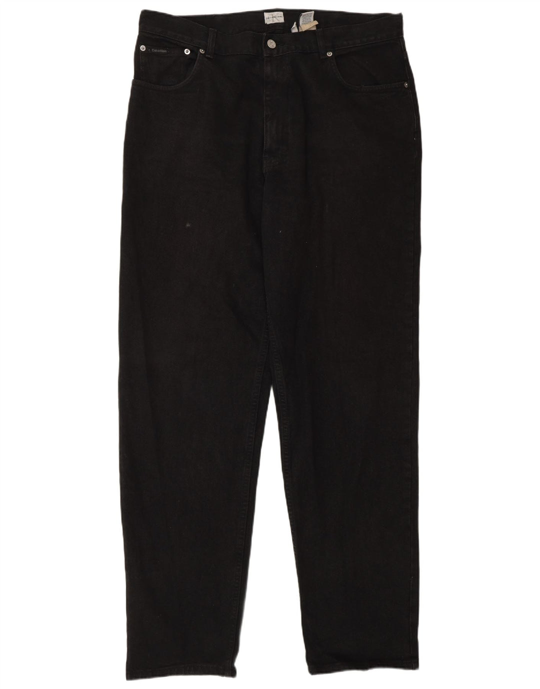 CALVIN KLEIN Kvinder tilspidsede jeans W36 L34 Sort bomuld