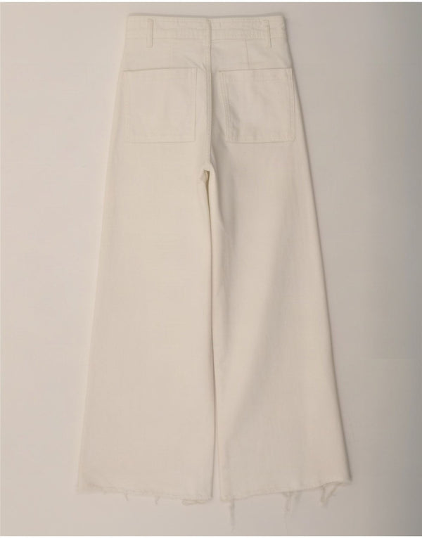 Zara Womens The Marine Wide Leg Straight Jeans EU 36 XS W26 L28 Hvid