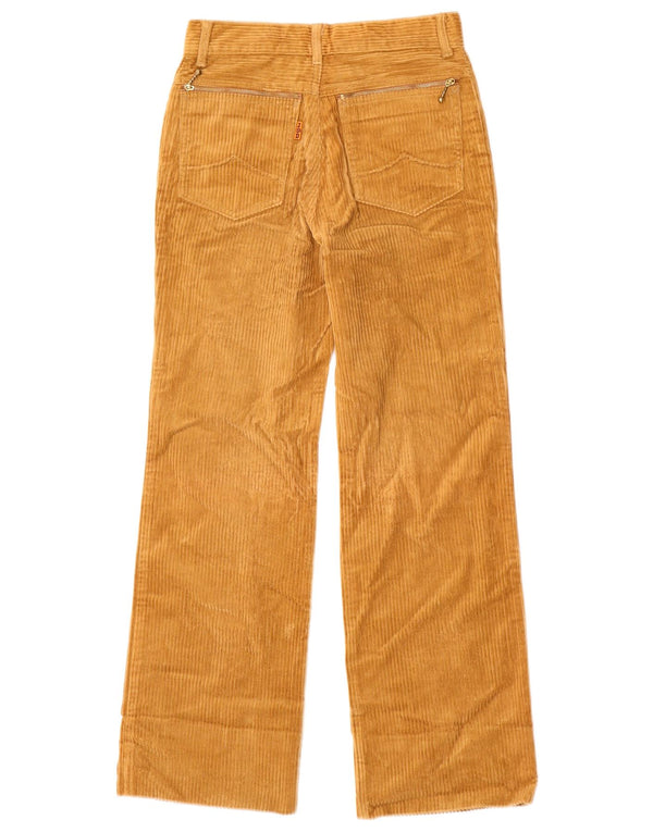 Vintage fløjlsbukser med brede ben til kvinder W28 L28 Beige bomuld