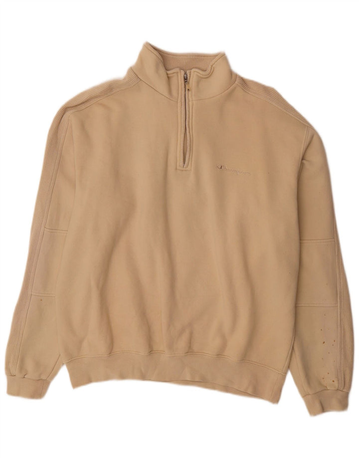 Champion Herre Sweatshirt Jumper Stor Beige Bomuld