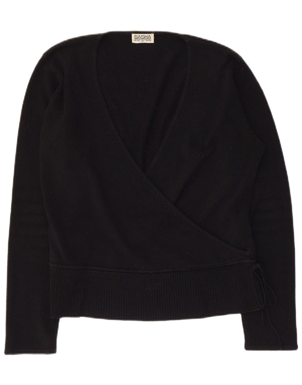 Sasha Dame V-hals sweater UK 18 XL Sort Akryl