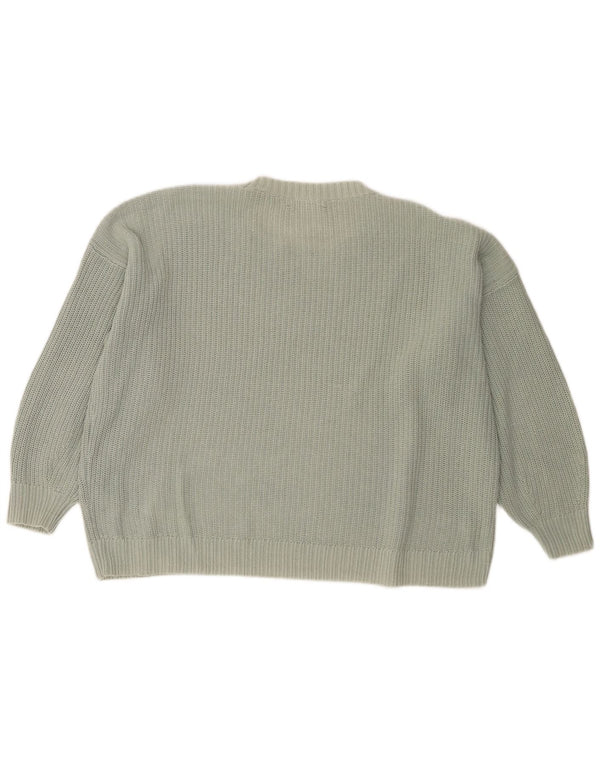 Hollister Womens Oversized Crew Neck Jumper Sweater UK 14 Medium Green