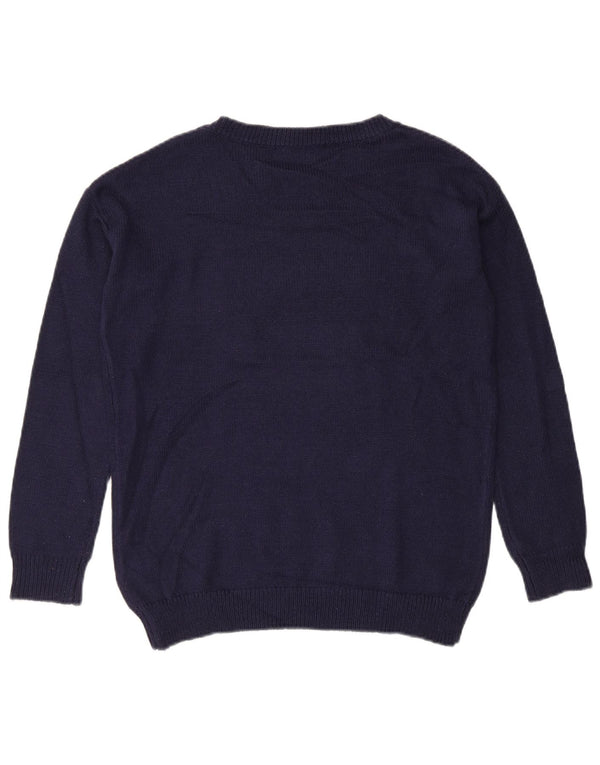 MARKS & SPENCER Dame Boat Neck Jumper Sweater UK 10 Small Navy Blue
