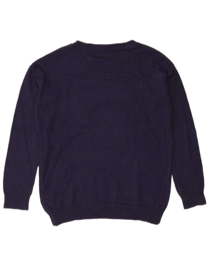 MARKS & SPENCER Dame Boat Neck Jumper Sweater UK 10 Small Navy Blue