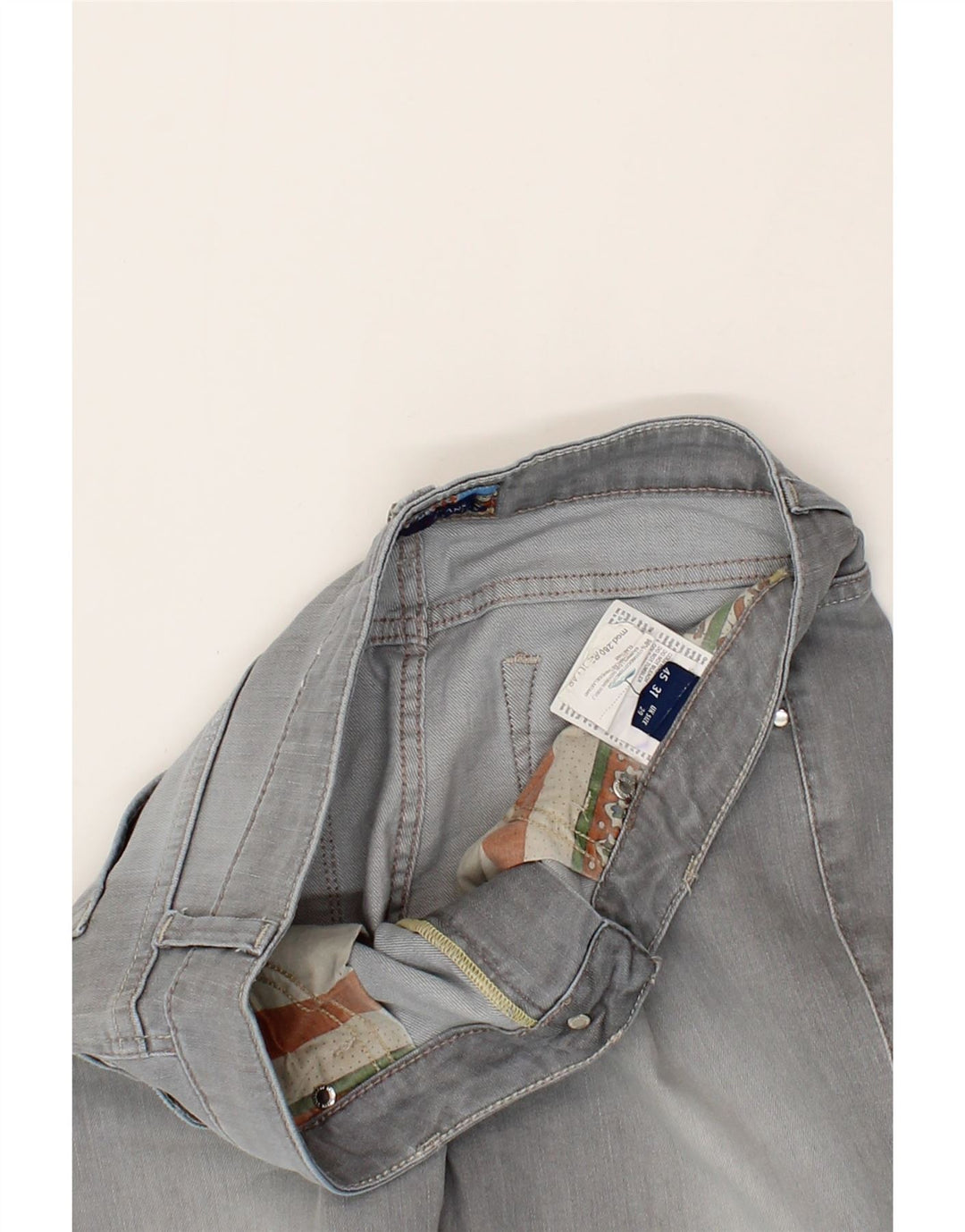 TRUSSARDI Womens Slim Jeans W32 L33 Grey Cotton Vintage Trussardi and Second-Hand Trussardi from Messina Hembry 