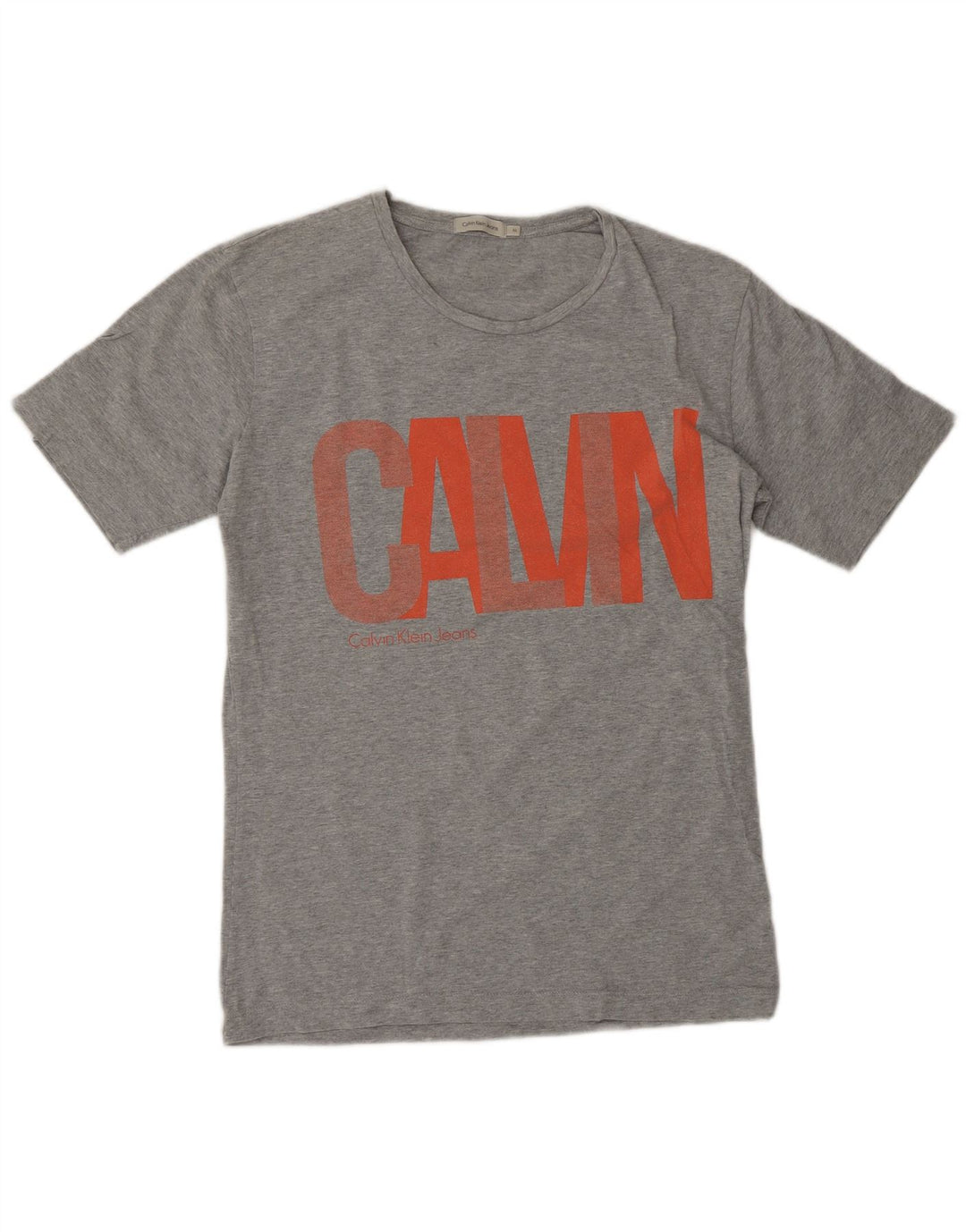 Calvin Klein Jeans Herre grafisk T-shirt Top Medium Grey Flecked Bomuld