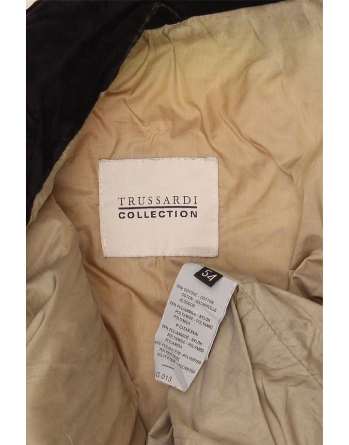 Trussardi Herre Quiltet Windbreaker Jacket IT 54 2XL Sort Bomuld