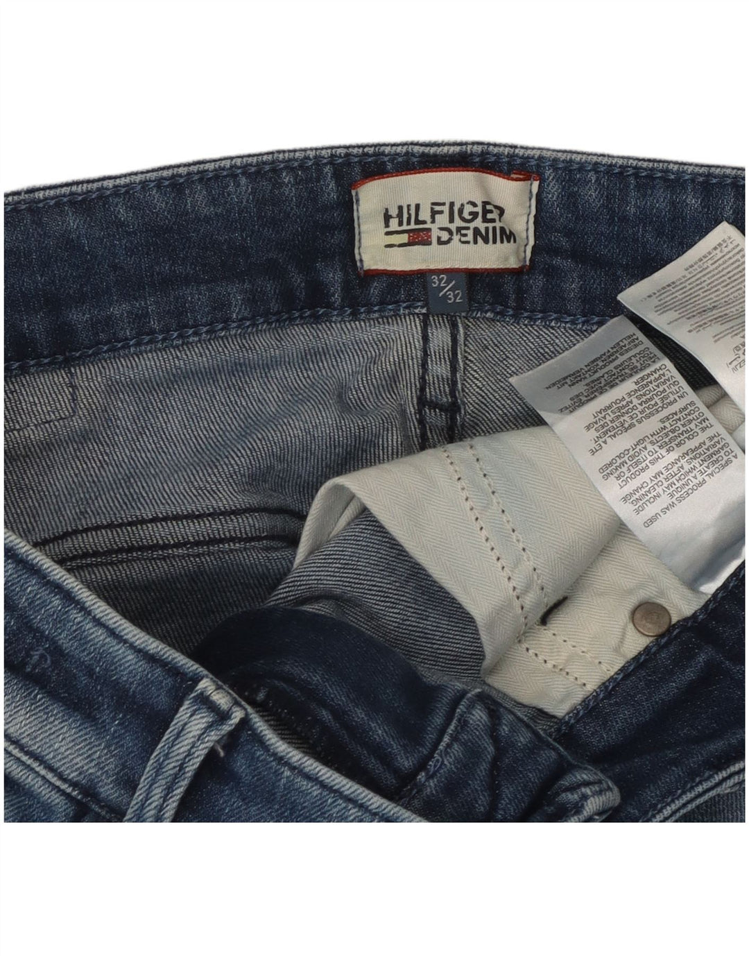 Tommy Hilfiger Herre Slim Jeans W32 L29 Blå Bomuld