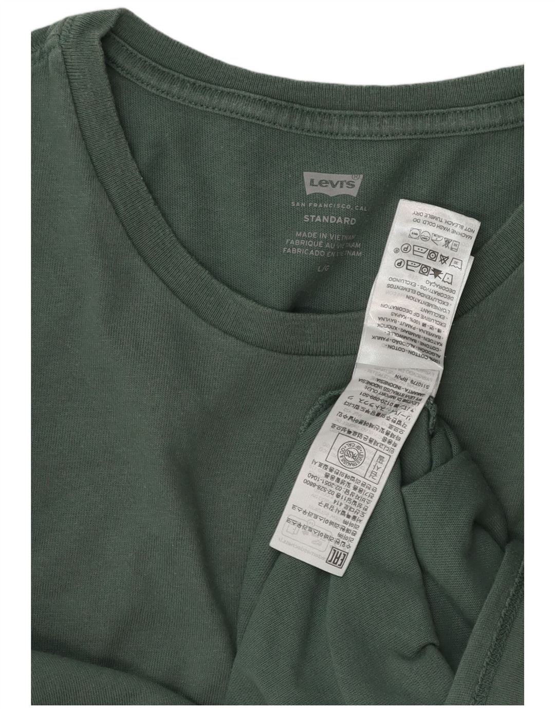 Levi's Herre Standard T-Shirt Top Stor Grøn Bomuld