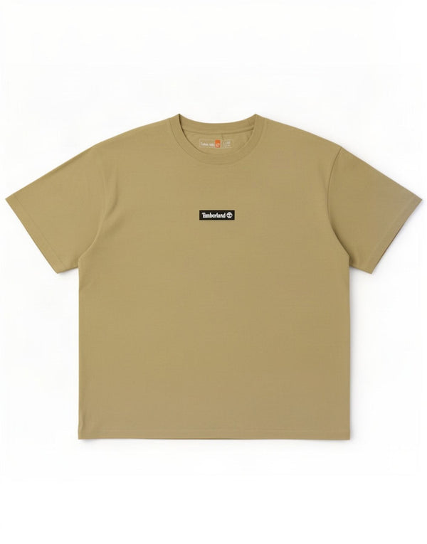 Timberland Herre Box Fit T-Shirt Top Stor Khaki Bomuld