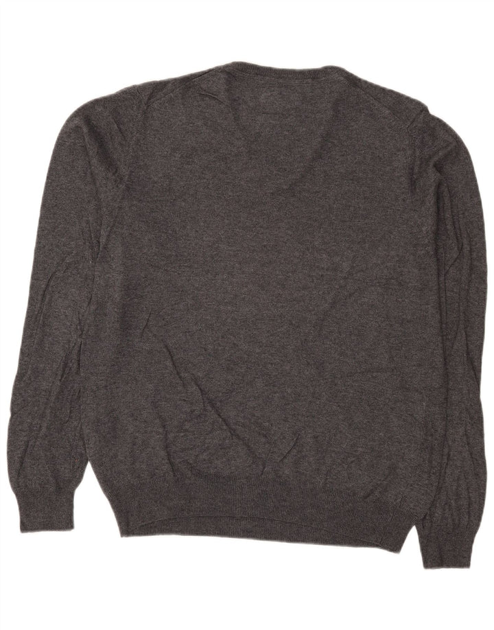 Marks & Spencer Herre Regular Fit V-hals sweater mellemgrå bomuld