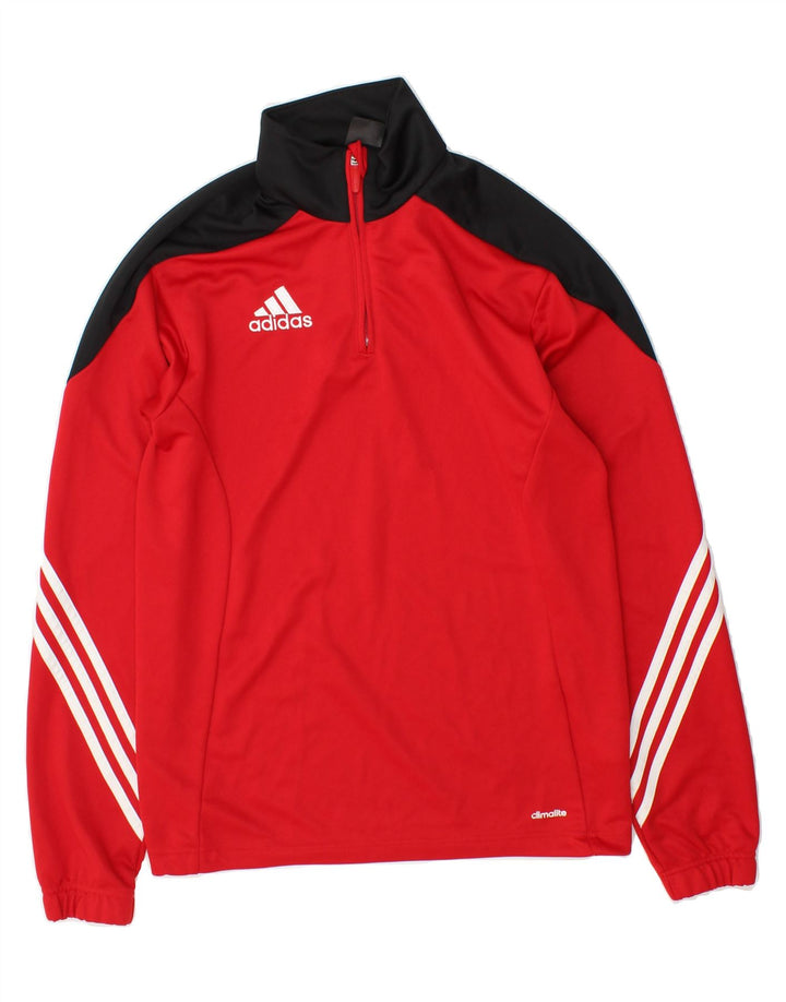 ADIDAS Mens Climalite Pullover Tracksuit Top Small Red Colourblock Vintage Adidas and Second-Hand Adidas from Messina Hembry 