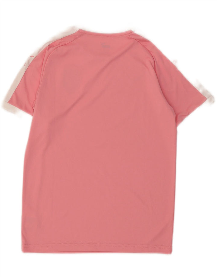 PUMA Girls Graphic T-Shirt Top 11-12 Years Pink Polyester