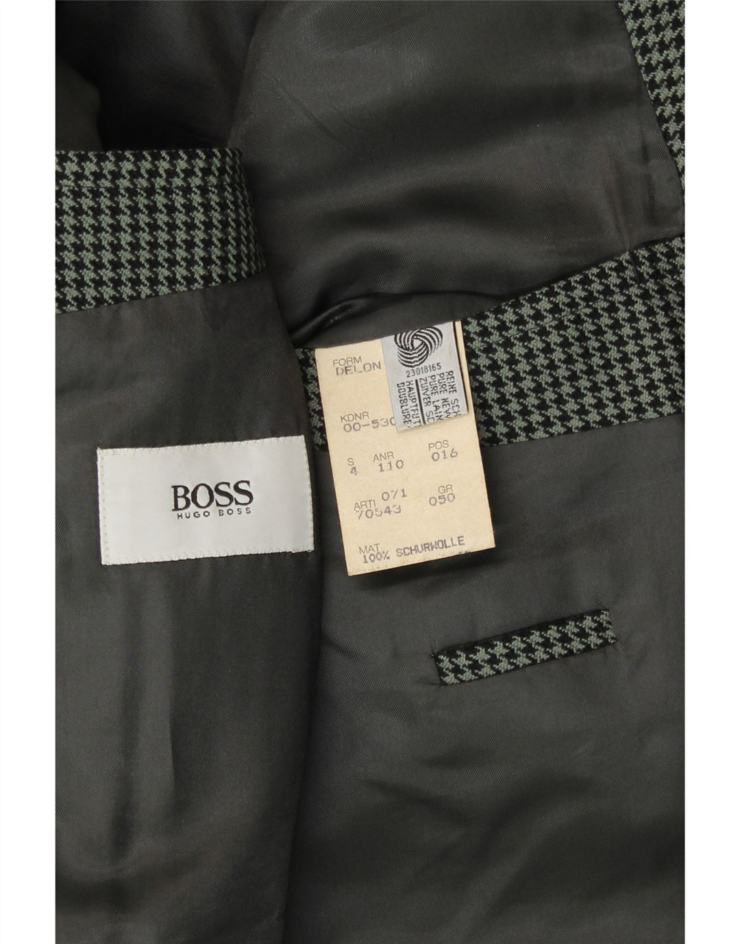 Hugo Boss Blazerjakke til mænd IT 50 Large Green Houndstooth New Wool