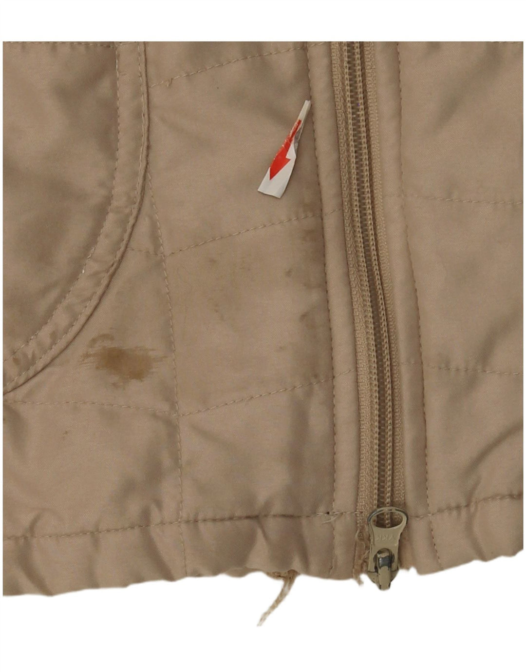 Vintage bomberjakke til kvinder EU 36 lille beige polyester