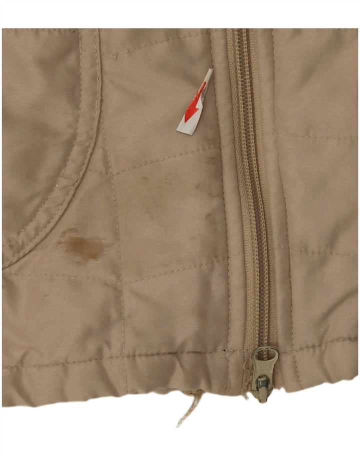 Vintage bomberjakke til kvinder EU 36 lille beige polyester