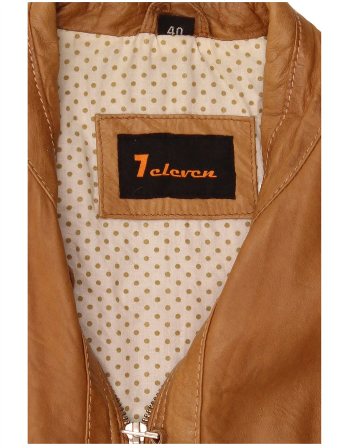 Vintage dame biker læderjakke EU 40 Medium Beige