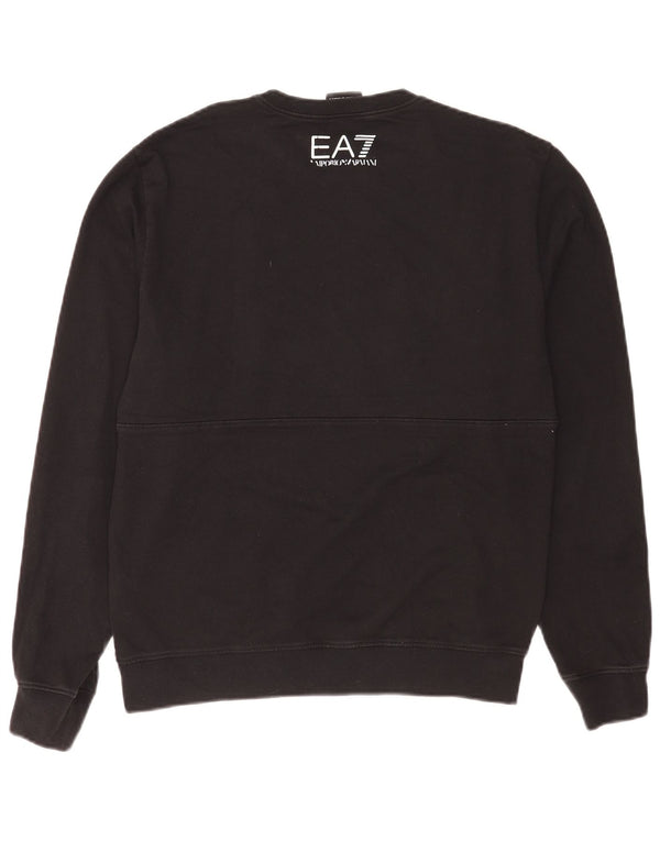 Emporio Armani Herre Grafisk Sweatshirt Jumper Lille sort bomuld