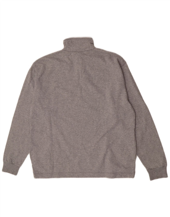 Asics Herre Zip Neck Sweatshirt Jumper Stor Grå Bomuld