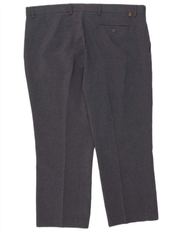 Farah Herre Straight Cropped Trousers W42 L27 Grå Polyester