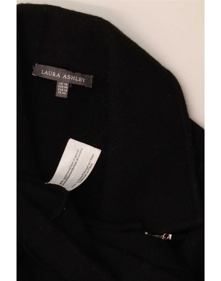Laura Ashley Dame Full Zip Blazer Jacket UK 18 XL Sort lammeuld
