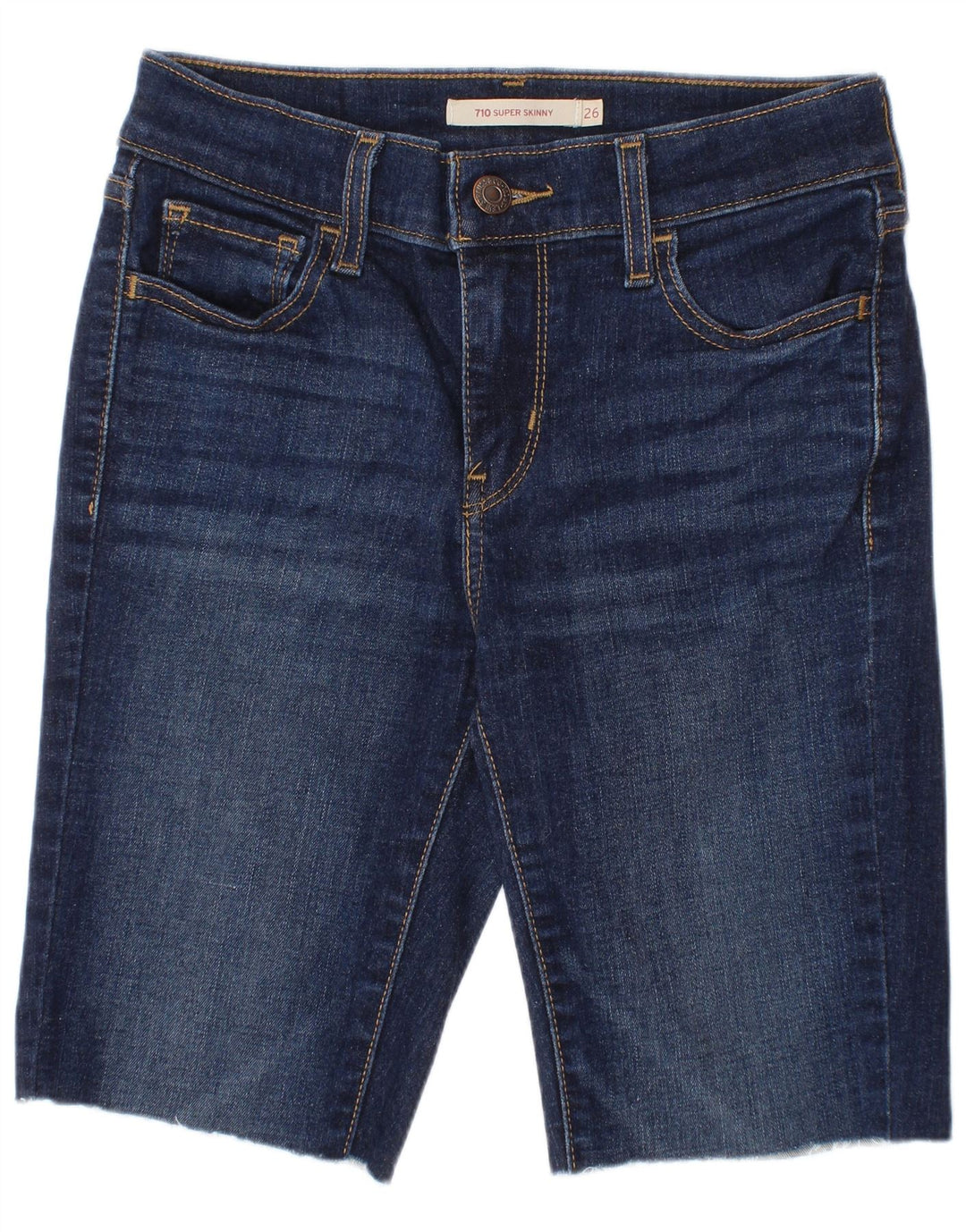 Levi's Womens 710 Skinny denimshorts W26 Små blå bomuld