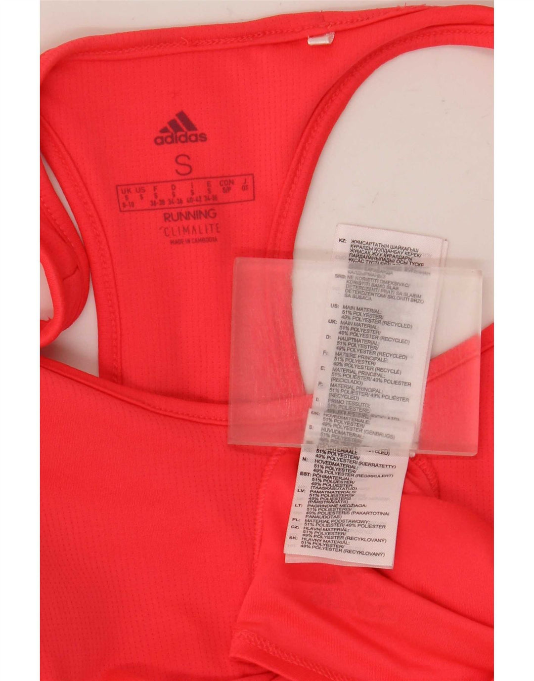 Adidas Dame Climalite Vest Top UK 8/10 Small Red Polyester