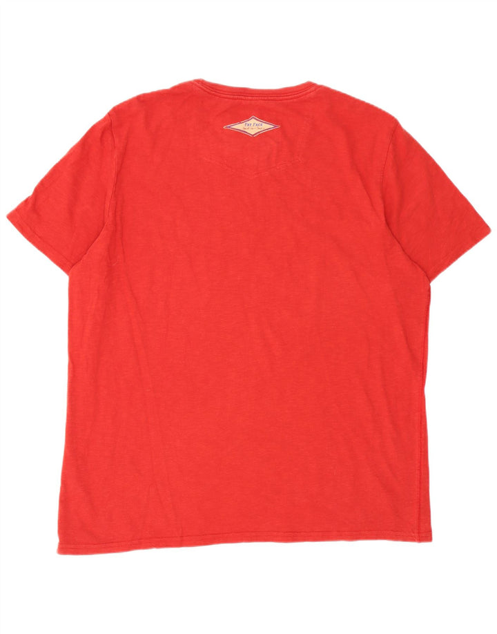 Fat Face Herre Grafisk T-Shirt Top 2XL Rød Bomuld
