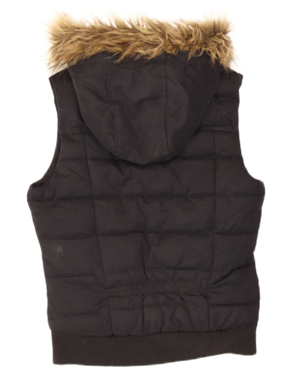 Superdry Womens Windparka Polstret Gilet UK 2 2XS sort polyester